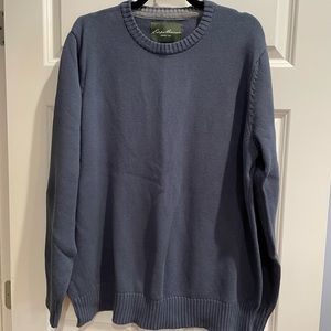 Eddie Bauer Men’s Long Sleeve Blue Sweater, Size XL, 100% Cotton